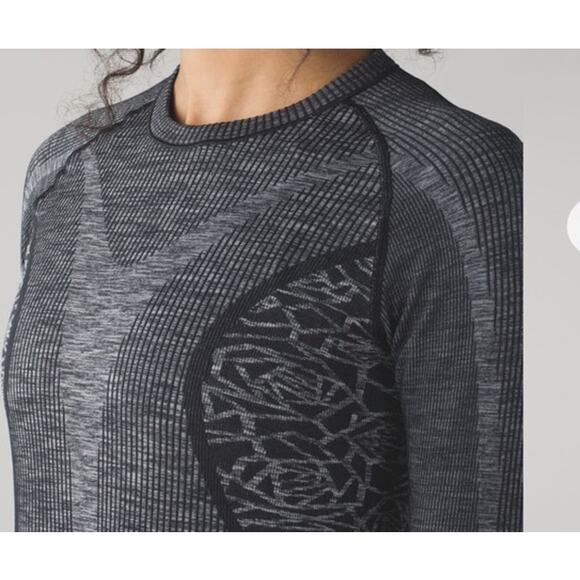 Lululemon Rest Less Pullover Gray Heathered Black Seamless Long Sleeve M/L - Picture 13 of 15